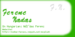 ferenc nadas business card